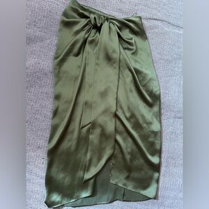 Zara Olive Satin Top
